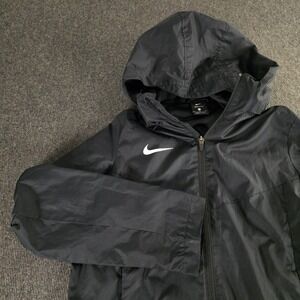 Nike Women's XL Shield Black Removable Hooded Lightweight Running Jacket